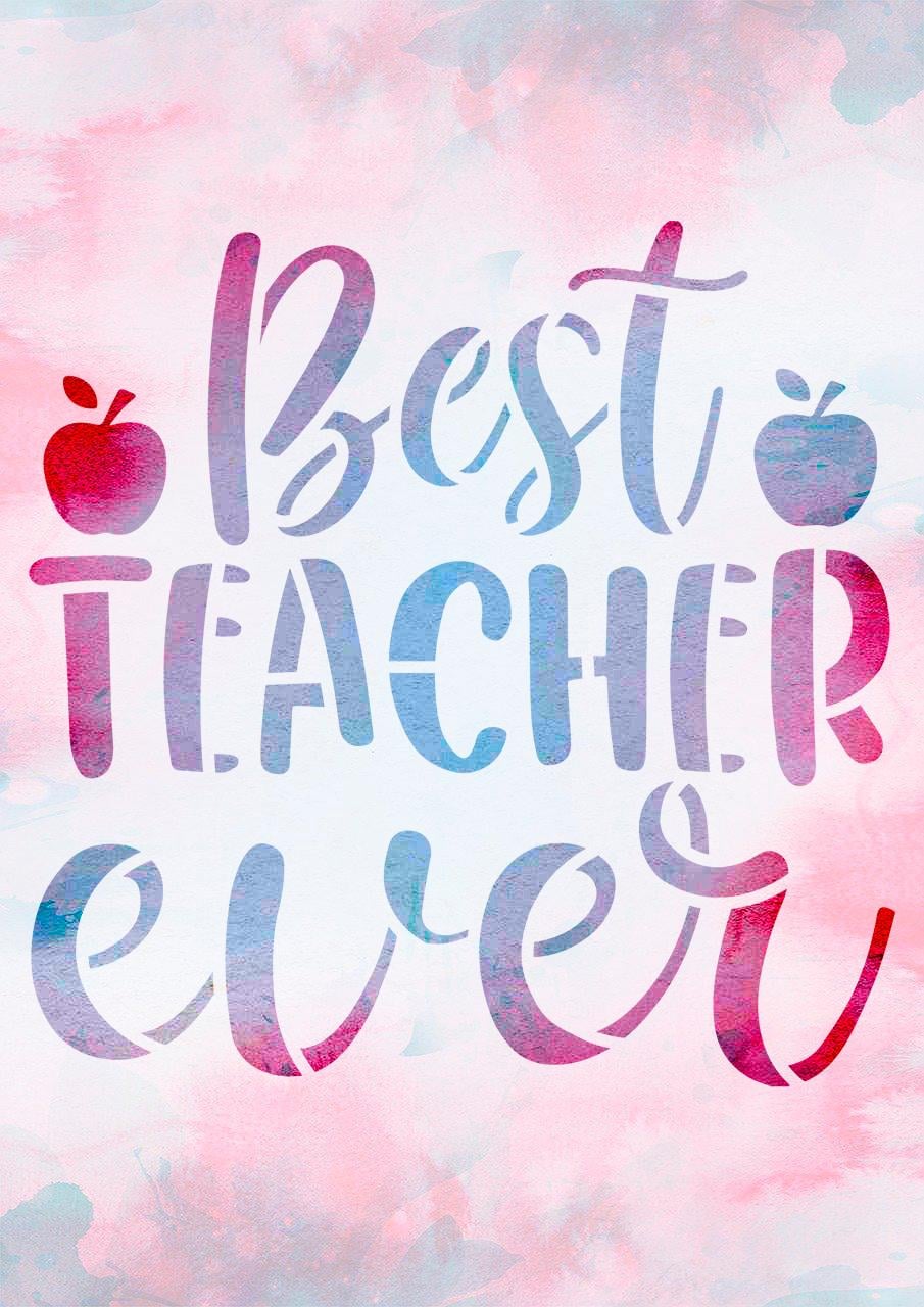 Трафарет DFA Best Teacher Ever краска/штукатурка 55x55 см толщина 0,3-1 мм (E00081-2)