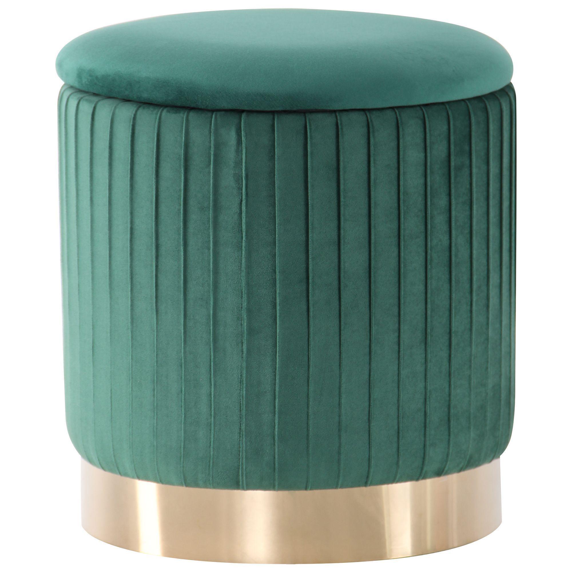 Пуф AMF Monte Green/Golden Chrom 420х400х400 Сталь/Текстиль Золото/Зеленый