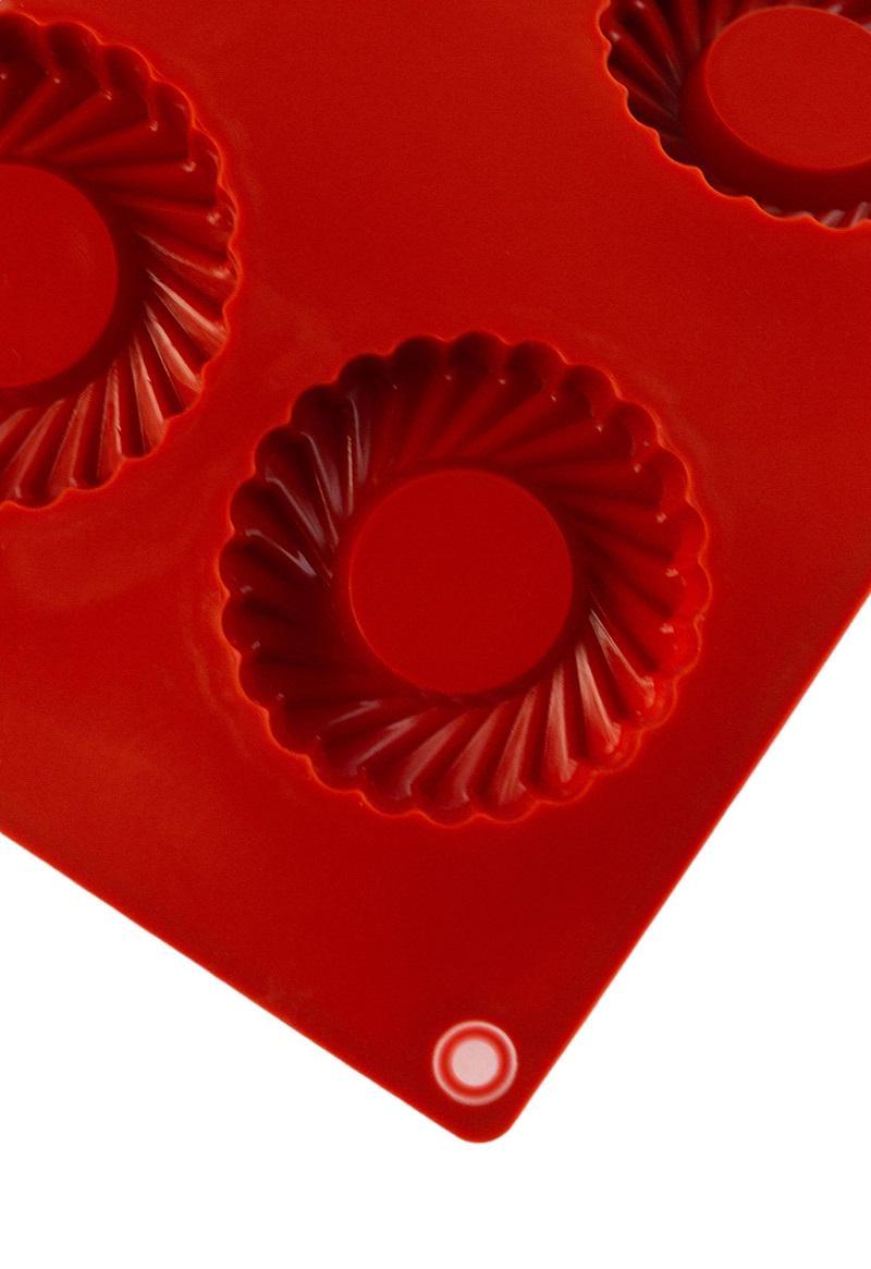 Форма силіконова One Chef для випічки Профі Саварін d 5 см h 2 см на 8 осередків Червоний - фото 3 Форма силіконова One Chef для випічки Профі Саварін d 5 см h 2 см на 8 осередків Червоний - фото 3