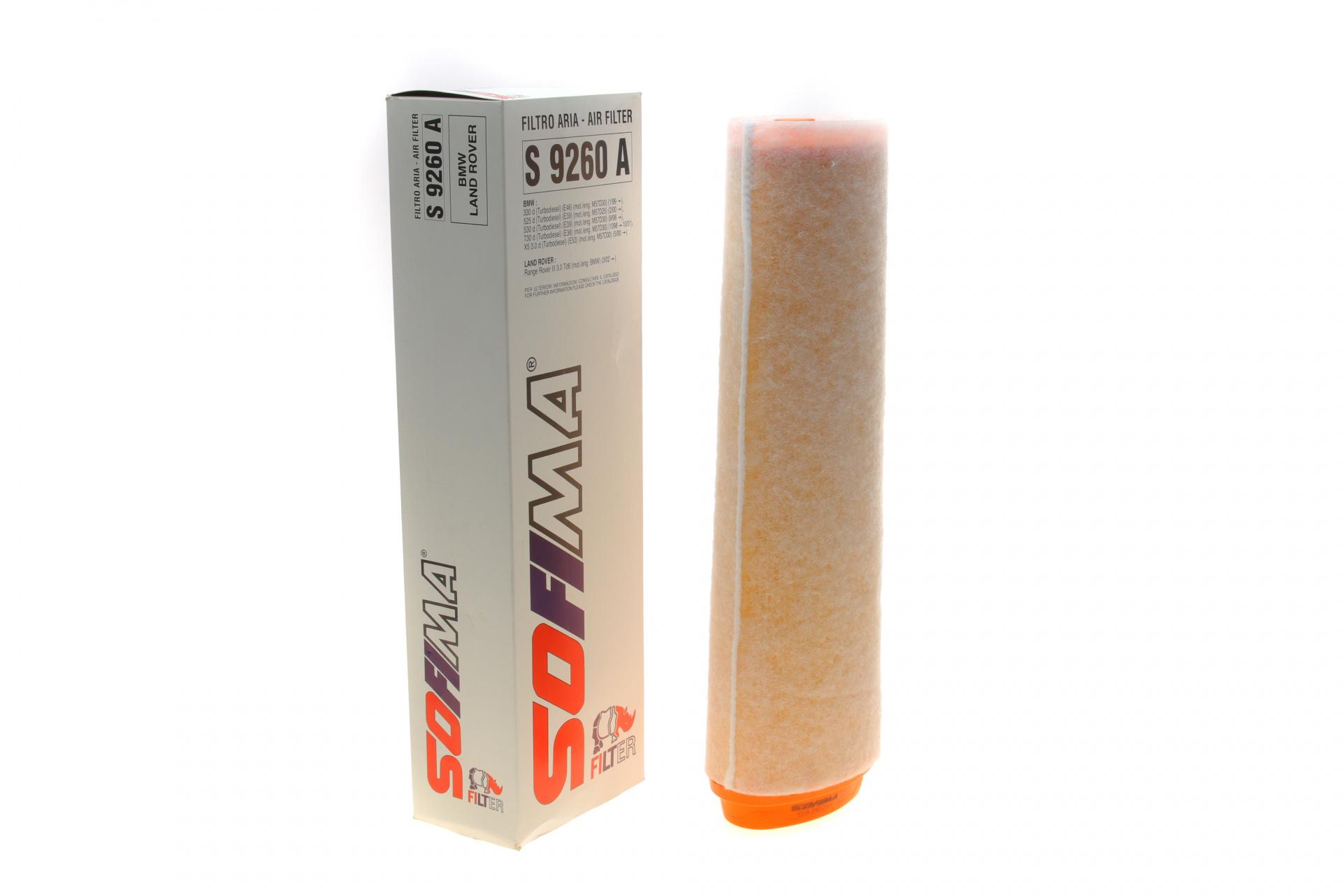 Фільтр повітряний SOFIMA для BMW 3 E46/E90/5 E39/E60/7 E38/E65-E67/X5 E53/E70 30d- (S 9260 A)
