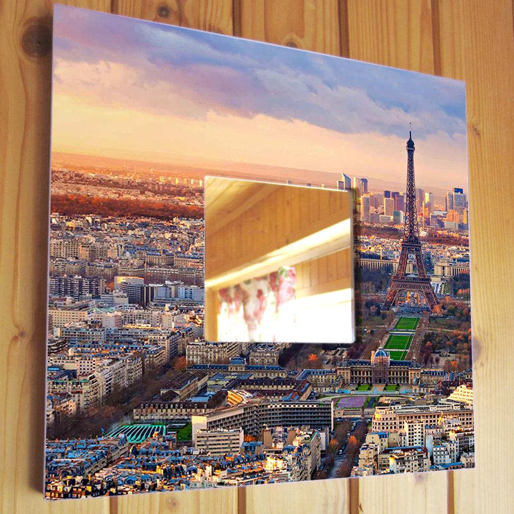 Зеркало декоративное Панорама Парижа 260х260 мм (M03033)