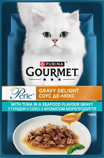 Корм вологий для котів Gourmet Perle Gravy Delight Міні філе в соусі з тунцем 85 г