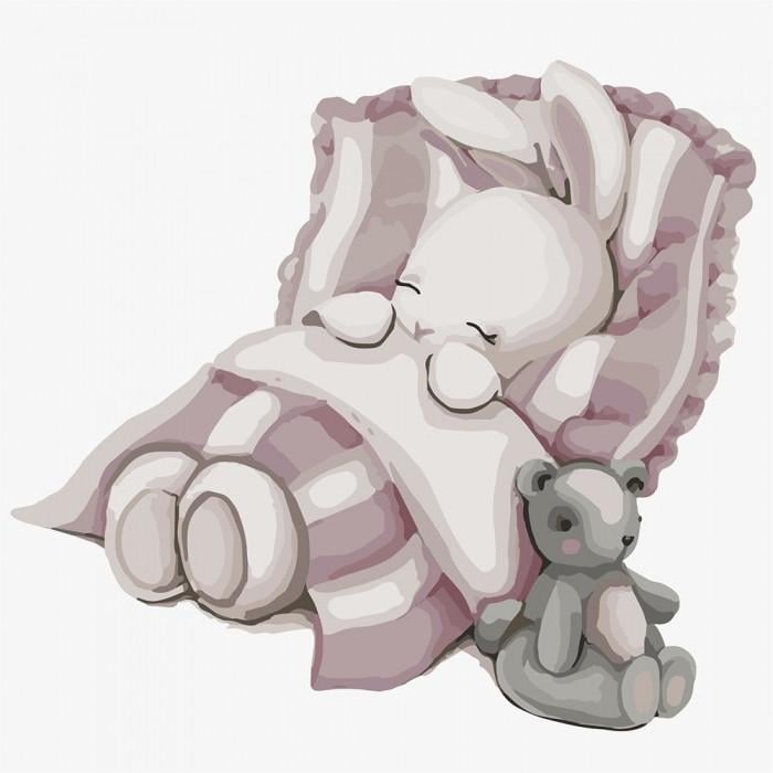 Картина по номерам Идейка Спокойной ночи зайка 30x30 см (skl-КНО2339)