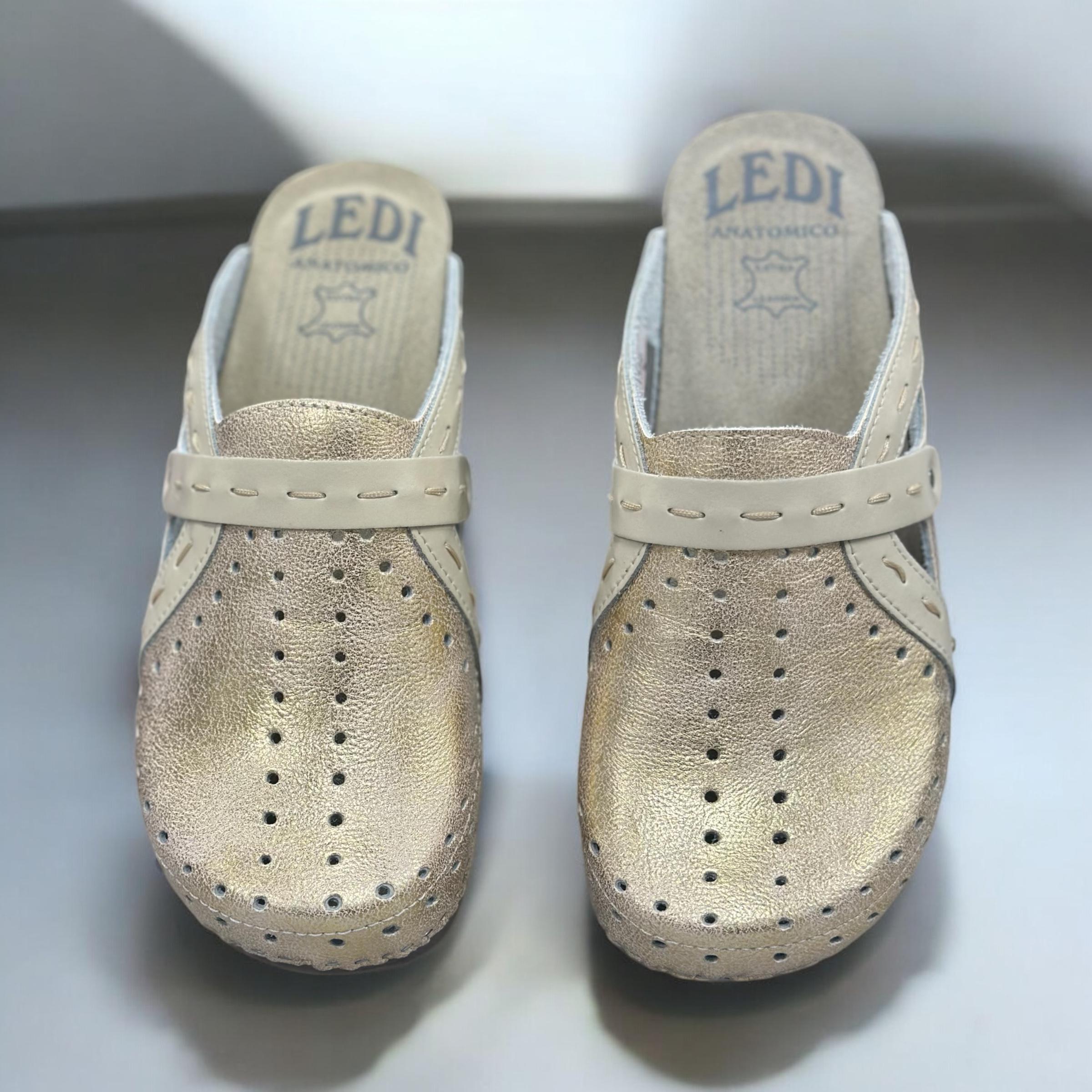 Сабо женские Ledi Anatomic кожаные р. 38 Золотистый (311/S2.) - фото 5
