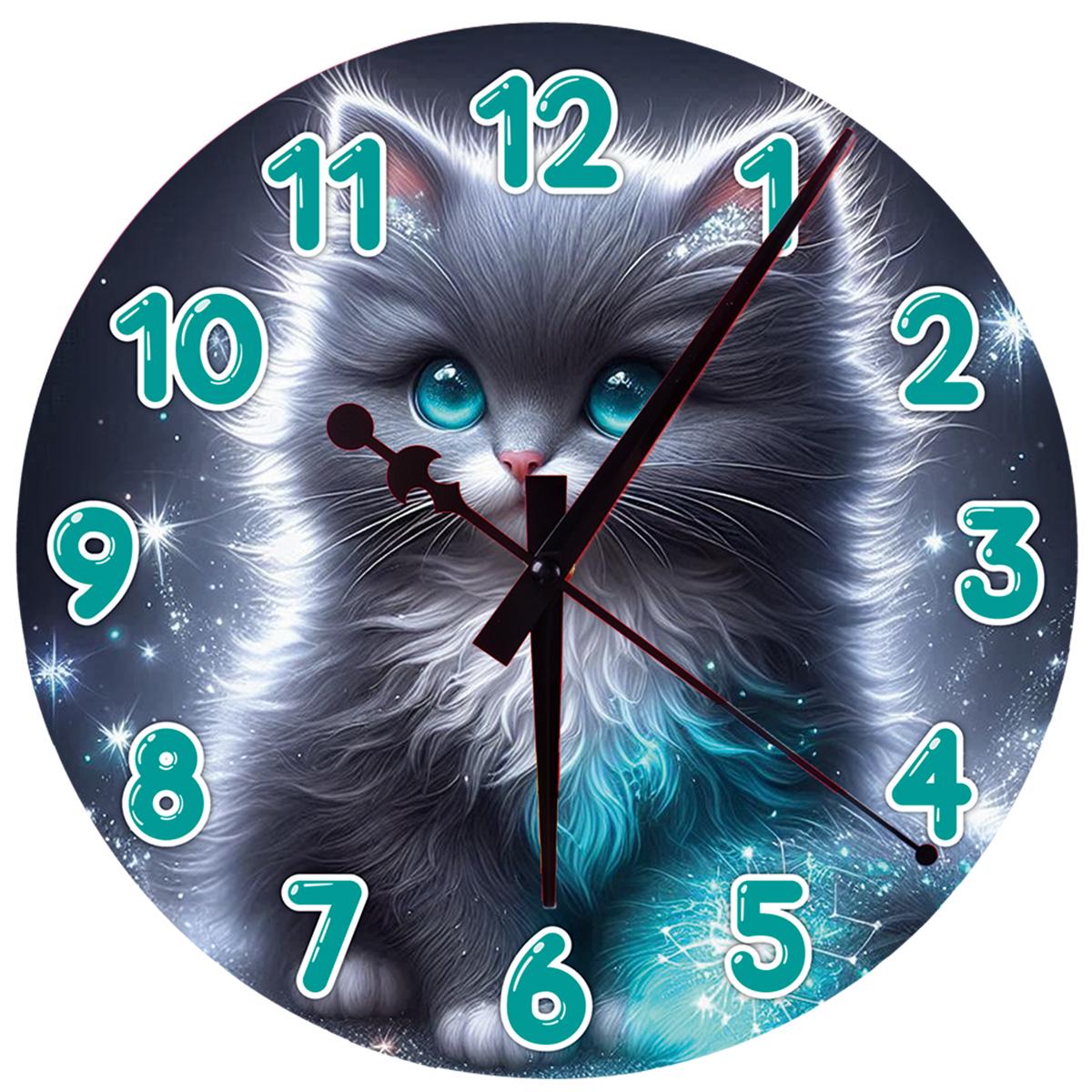 Часы настенные AMIRI HOME Серый котик 28 см (VG1011)