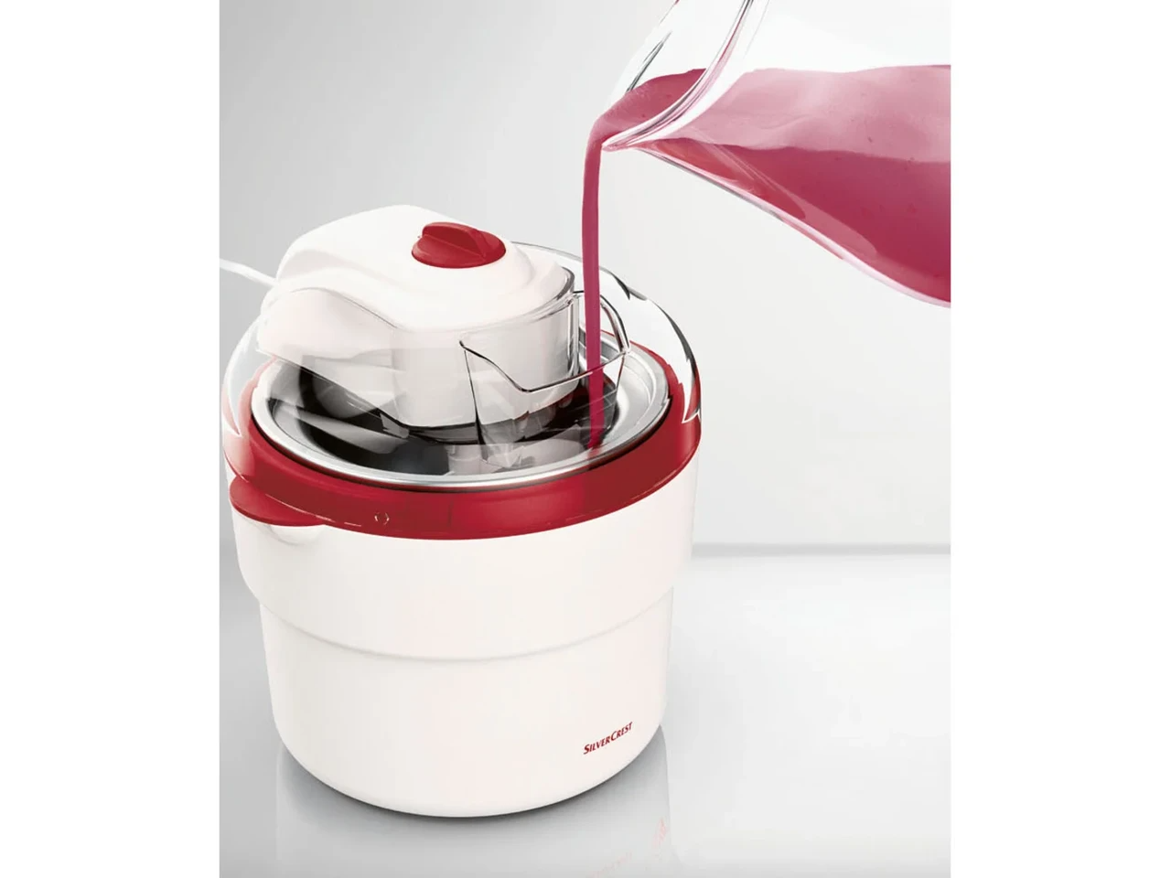 Мороженица аппарат для приготовления мороженого Silver Crest SECM 12 C7 red/white - фото 3 Мороженица аппарат для приготовления мороженого Silver Crest SECM 12 C7 red/white - фото 3
