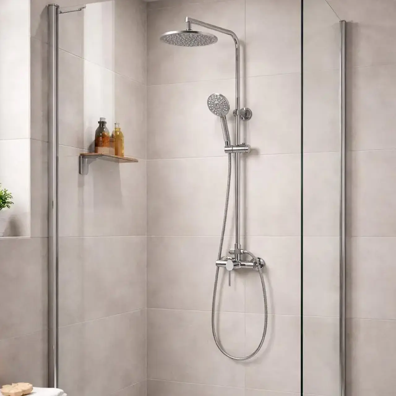 Душевая система Luminex LX583-20 без излива латунь Хром глянцевый (37520816)