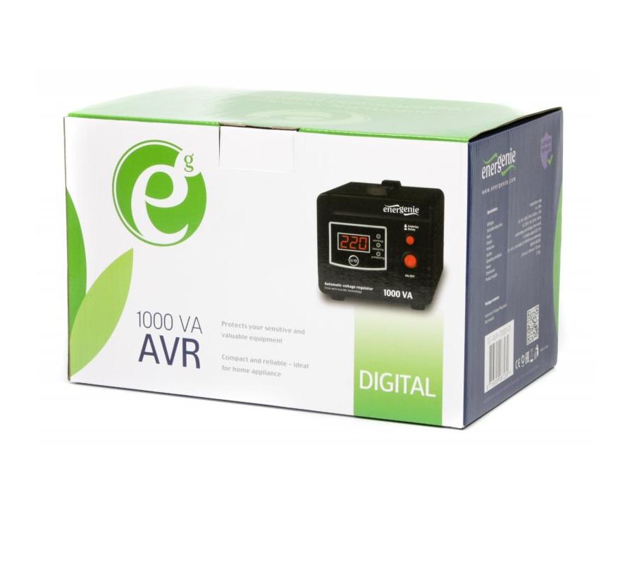 Стабилизатор напряжения EnerGenie EG-AVR-D1000-01 1000ВА 600 Вт Black (25173170) - фото 4