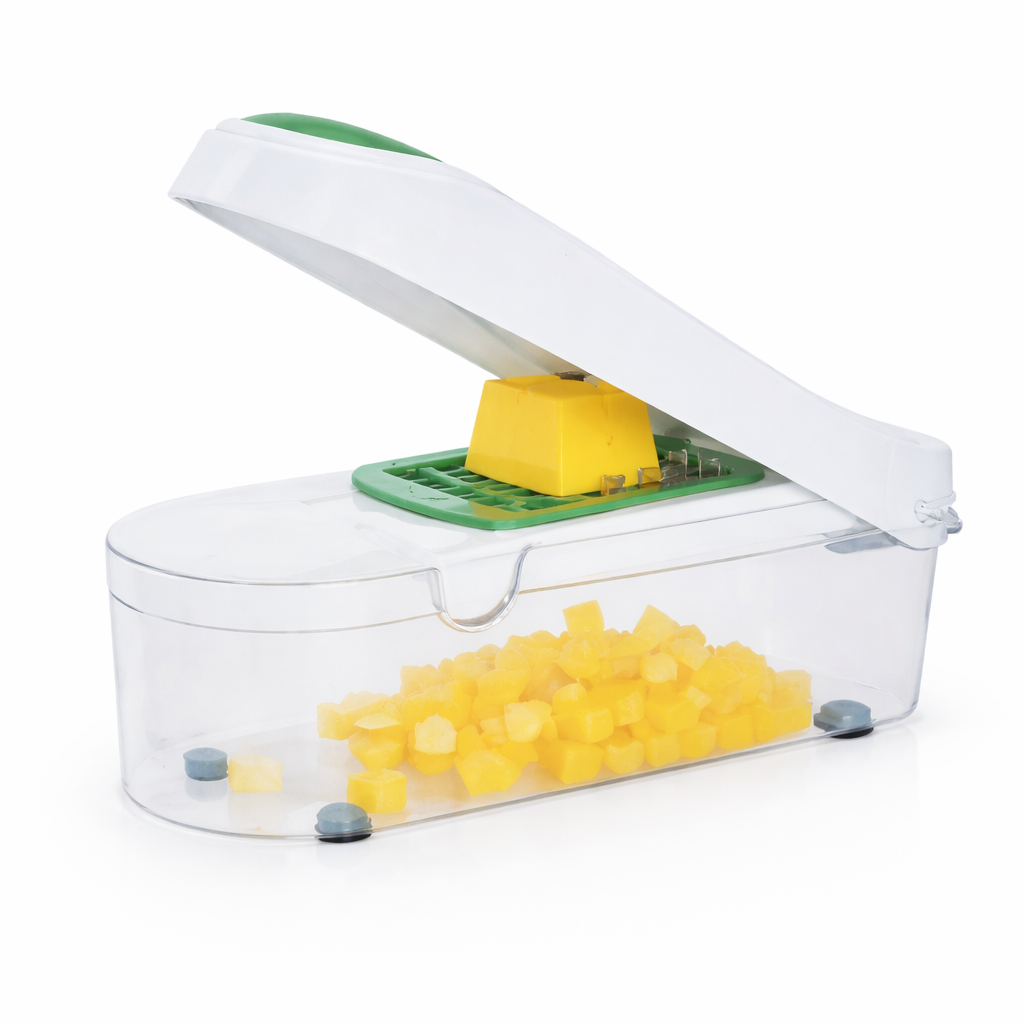 Мультифункціональна терка-овочерізка ERNESTO з контейнером та змінними насадками (200429) Мультифункціональна терка-овочерізка ERNESTO з контейнером та змінними насадками (200429)