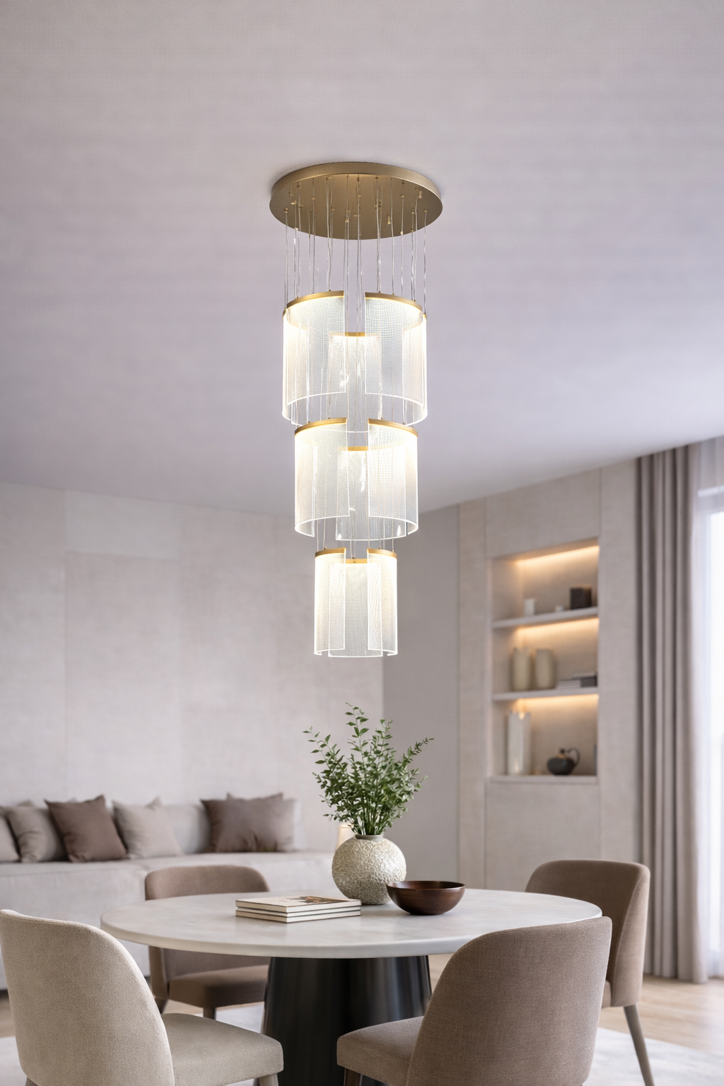 Люстра Cascade Aura LED нейтральне світло 38W (2047/GD) Люстра Cascade Aura LED нейтральне світло 38W (2047/GD)