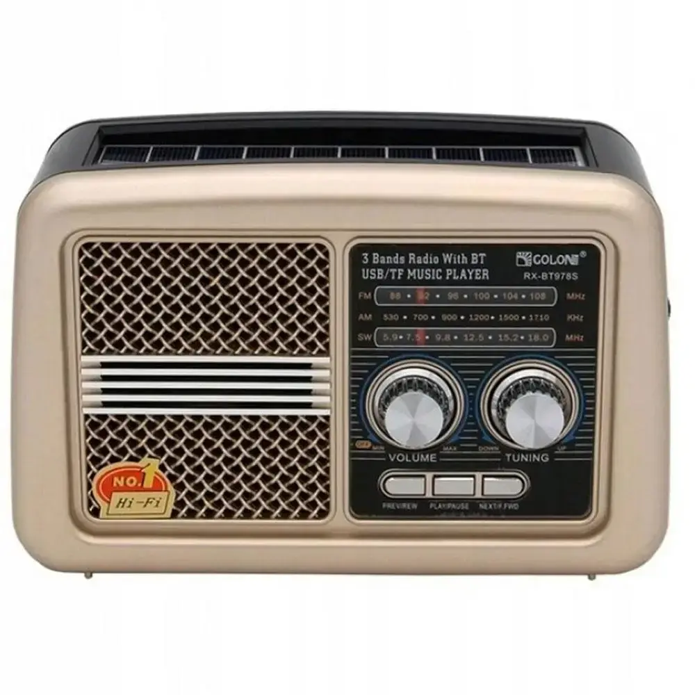 Радиоприемник Golon Solar Bluetooth RX-BT978S с фонариком MP3 и Bluetooth проигрывателем и солнечной панелью (25602516) - фото 6 Радиоприемник Golon Solar Bluetooth RX-BT978S с фонариком MP3 и Bluetooth проигрывателем и солнечной панелью (25602516) - фото 6