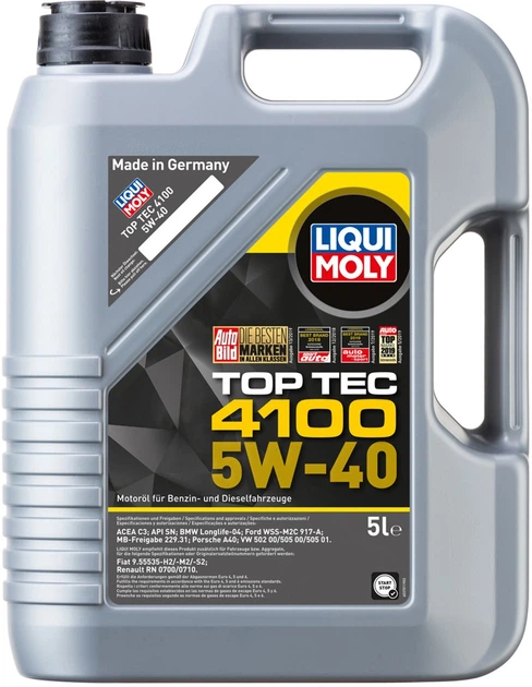 Олива моторна LIQUI MOLY TOP TEC 4100 5W-40 5 л