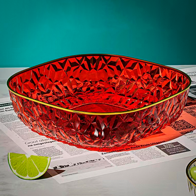 Тарелка глубокая Crystal Glassware пластиковая Красный (25654797)