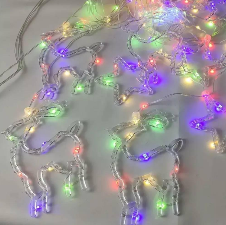 Гірлянда-штора Зірки та олені LED RGB з пультом 3 м (234576474_277) - фото 6 Гірлянда-штора Зірки та олені LED RGB з пультом 3 м (234576474_277) - фото 6