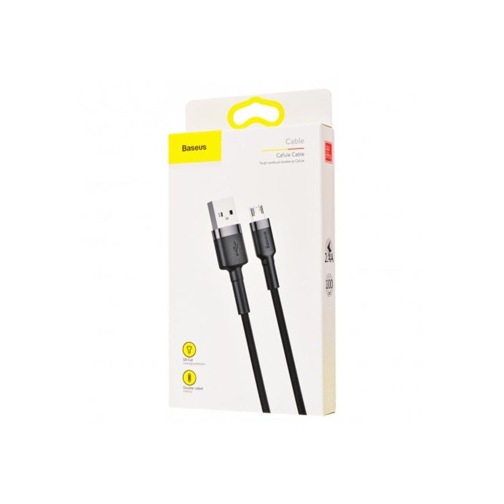 Кабель Baseus cafule Cable USB For Micro 2,4A 1 м Gray/Black - фото 2