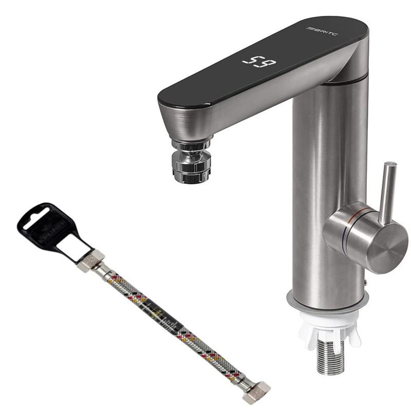 Проточний водонагрівач Britc SS-1-S з дисплеєм 3 кВт/шланг для підключення 50 см