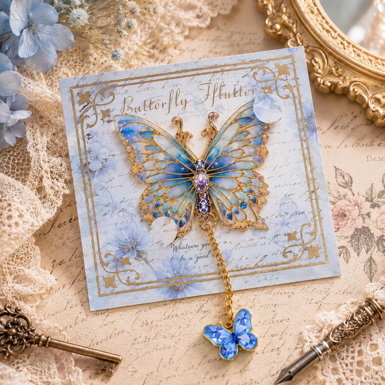 Закладка для книг металева Butterfly Flutter Метелик Блакитний (37242921)