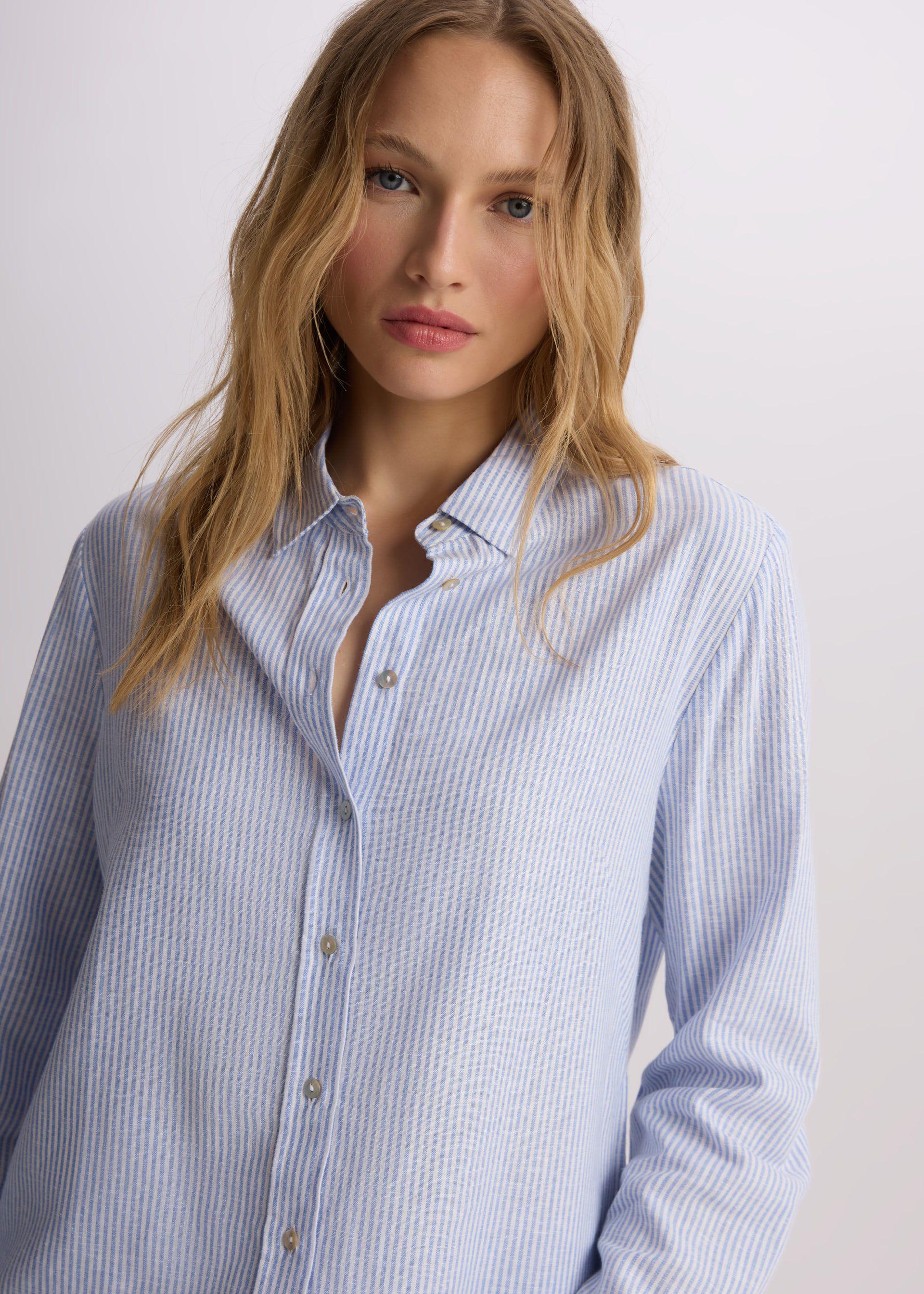 Сорочка жіноча Diverse EFAF L Біло-світло-блакитний (5905384126887) - фото 3 Сорочка жіноча Diverse EFAF L Біло-світло-блакитний (5905384126887) - фото 3