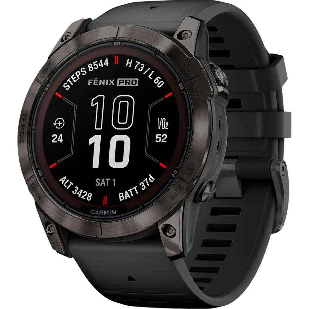 Смарт-годинник Garmin Fenix 7X Pro Sapphire Solar Edition 51 мм Carbon Gray DLC Titanium with Black Band (010-02778-10) Смарт-годинник Garmin Fenix 7X Pro Sapphire Solar Edition 51 мм Carbon Gray DLC Titanium with Black Band (010-02778-10)