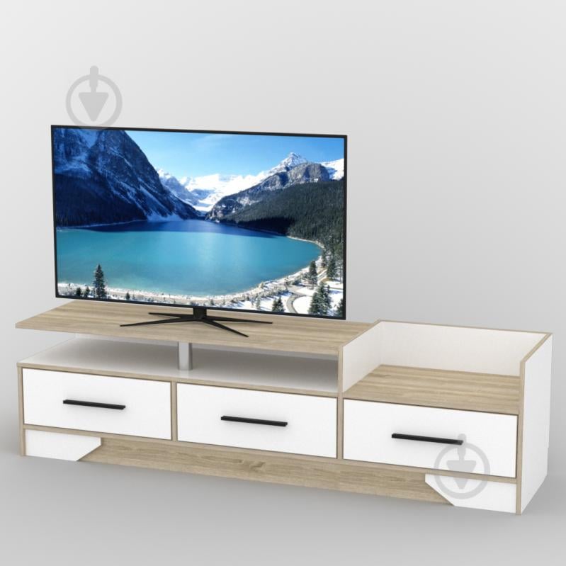 Тумба під телевізор Тиса Меблі ТВ-344 Дуб сонмоа Білий