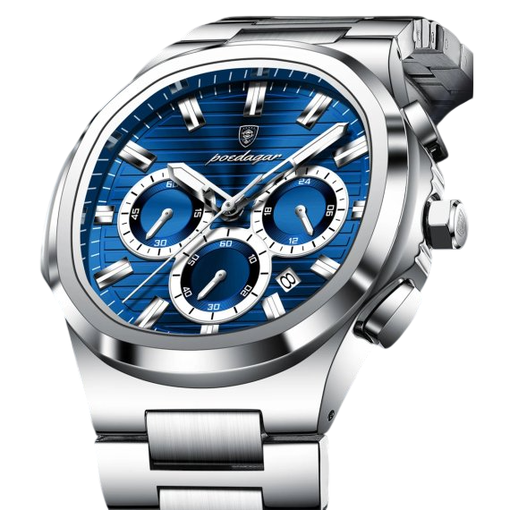Часы мужские Poedagar RiverWood со стальным корпусом 45х12 мм Серебро (150-96-2150)