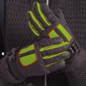 Перчатки горнолыжные теплые детские SP-Sport C-7706 L-XL Черный с зеленым (NA000375)