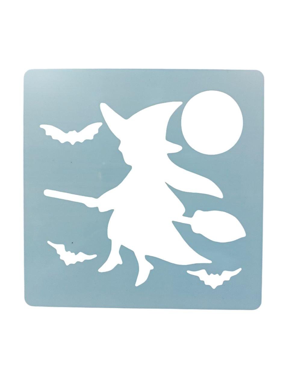 Трафарет на Хэллоуин Ведьма на метле 13x13 см Серый (7615/53) Трафарет на Хэллоуин Ведьма на метле 13x13 см Серый (7615/53)