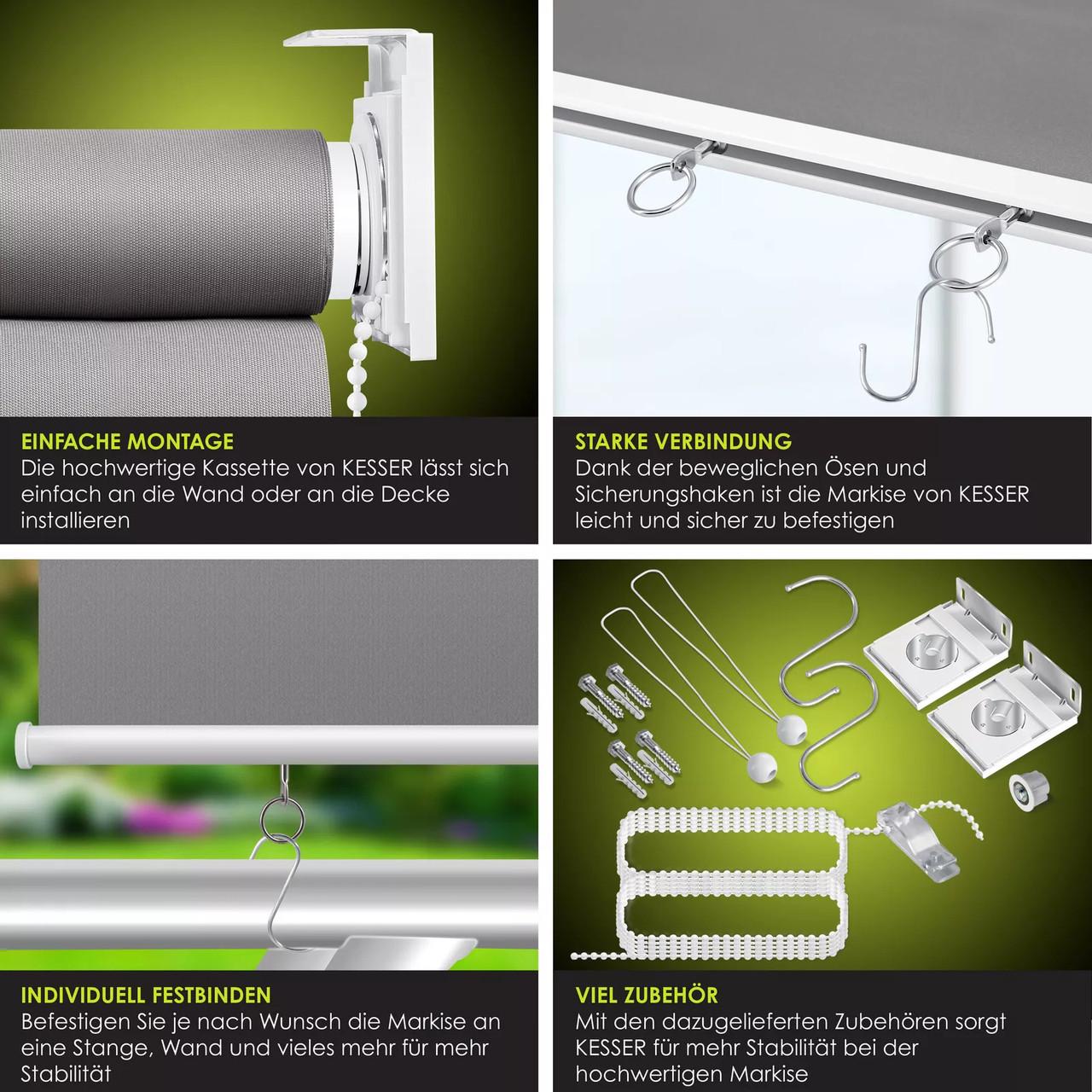 Роллеты солнцезащитные вертикальные KESSER 140х140 см Серый - фото 6 Роллеты солнцезащитные вертикальные KESSER 140х140 см Серый - фото 6