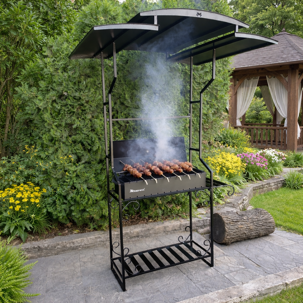 Мангал-барбекю Jooki Зевс на 12 шампурів з дахом 3 мм