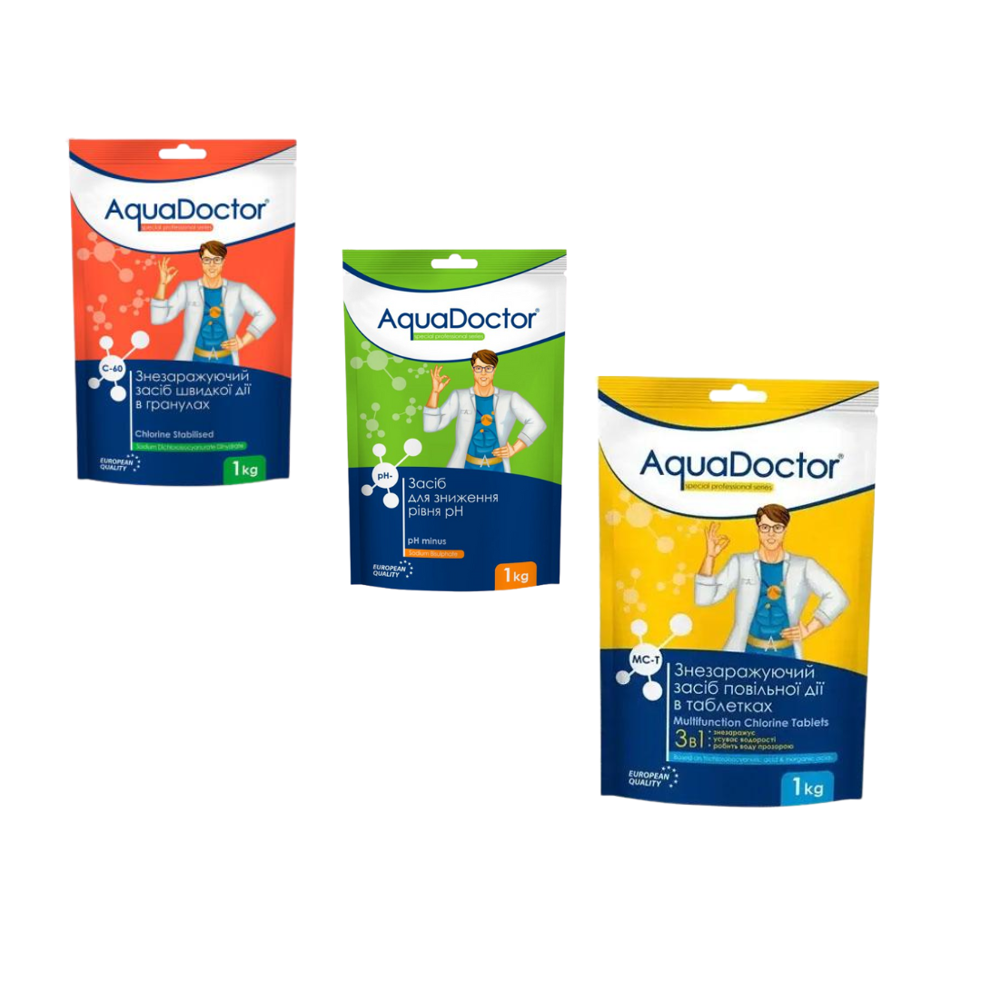 Комплект средств для ухода за бассейном Aquadoctor 3в1 (2996331)