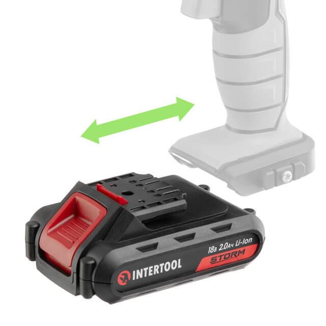 Акумулятор для дриля-шуруповерта Intertool WT-0312 Li-Ion 18 В 2,0 Ач WT-0314/WT-0313/WT-0317 (129739) - фото 3