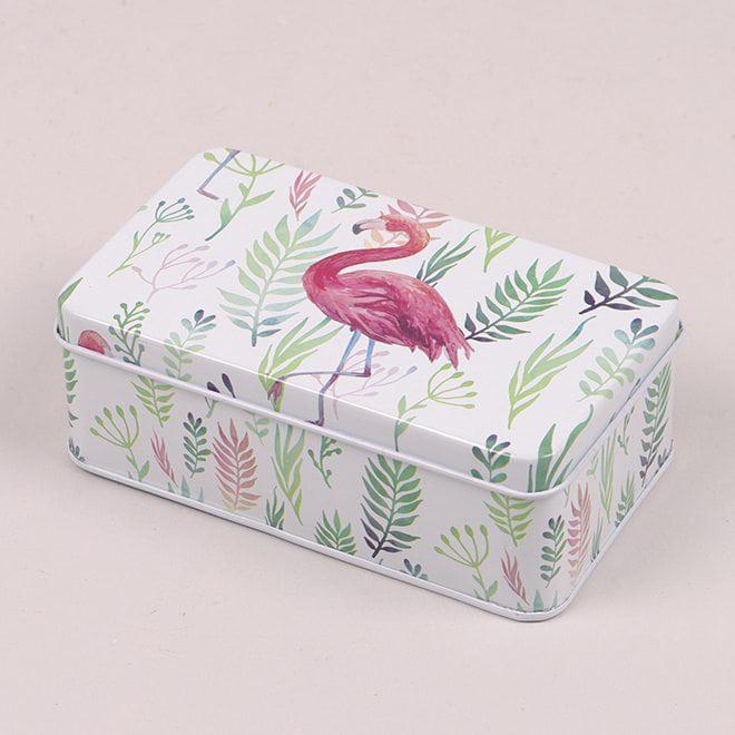 Коробочка металева Flora Фламінго для зберігання дрібничок (25220)