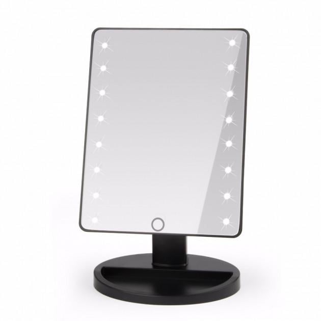 Настільне дзеркало з підсвічуванням 16 LED MIRROR Black 21,5x17 см