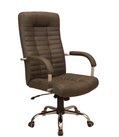 Кресло офисное Richman Атлант Хром П1 M-2 Anyfix кожа люкс комбо Каштан (1637275)