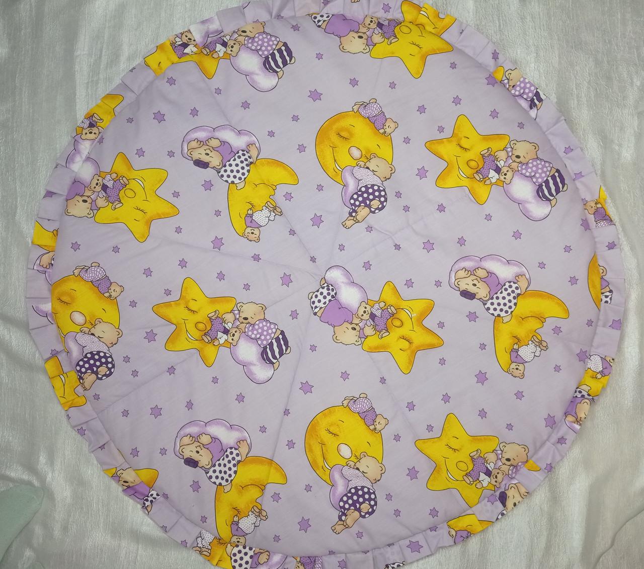 Игровой коврик Мишки на луне с рюшем Сиреневый (1906975088)