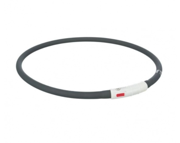 Нашийник для тварин з силікону Trixie Flash TX-12649 що світиться/регулюється 10 мм х 70 см Чорний (2296446410)