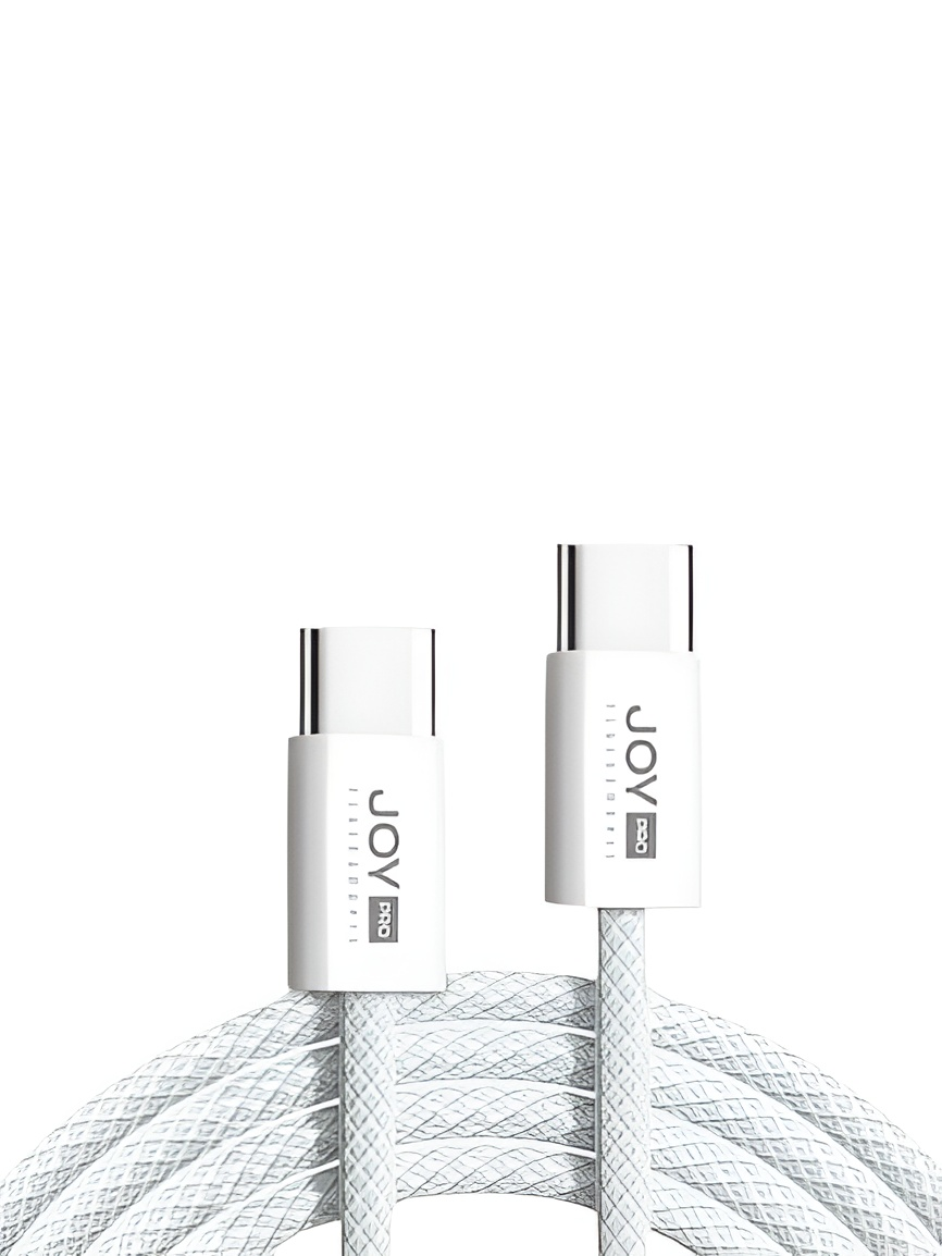 Кабель швидкої зарядки Type-C JoyPro 20 W 5 А для смартфонів Apple iPhone Android/тканинне обплетення тримач кабелю 1 м Білий (bc9041c9)
