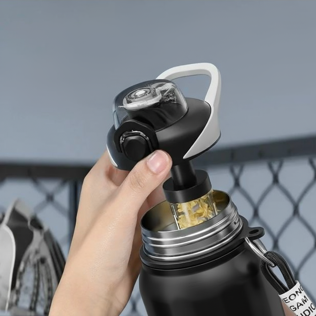 Термос NRMEI з нержавіючої сталі 316 герметичний не містить BPA 1000 мл Чорний (2817358959) - фото 6 Термос NRMEI з нержавіючої сталі 316 герметичний не містить BPA 1000 мл Чорний (2817358959) - фото 6