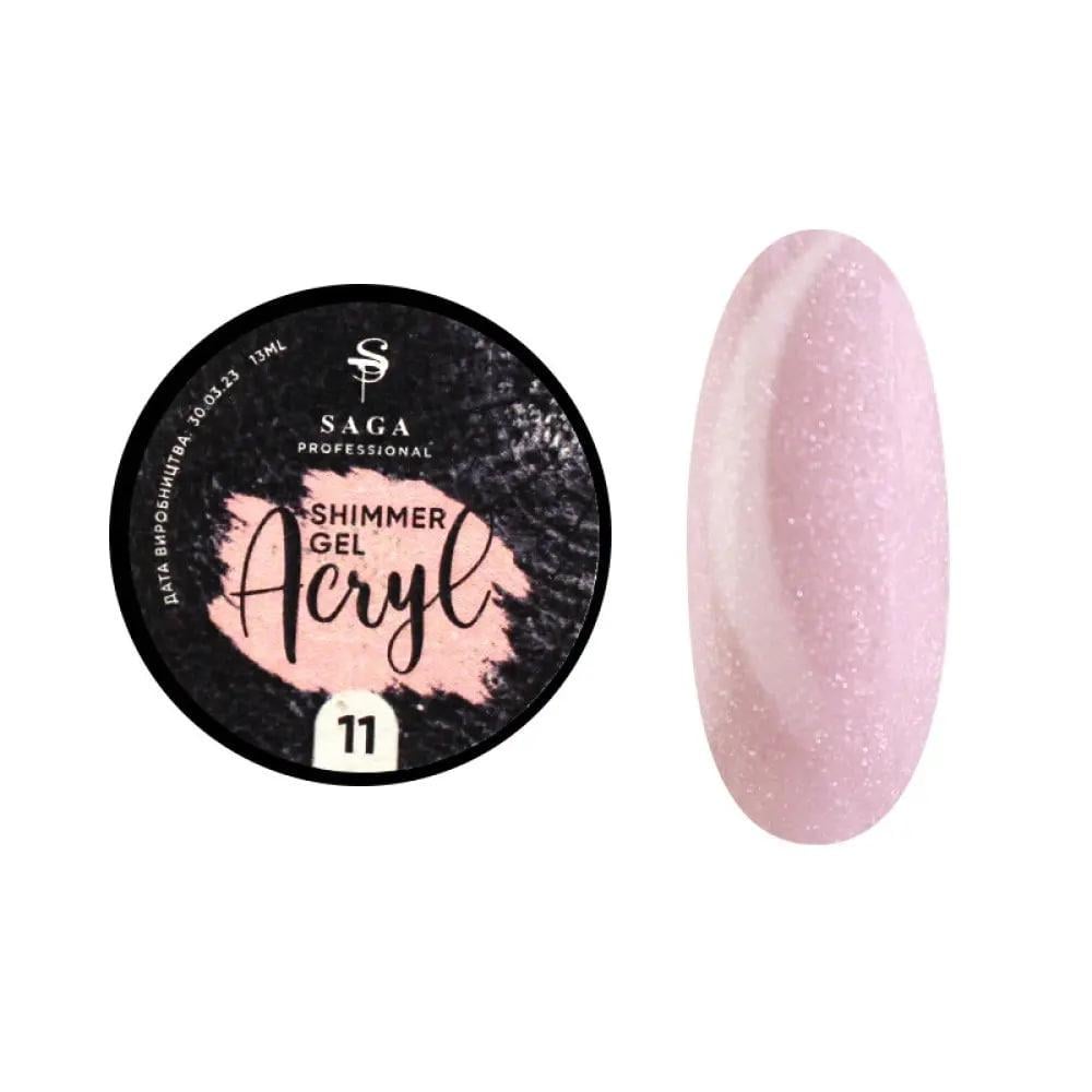 Гель для наращивания Saga Acryl Gel №11 13 мл с шиммером