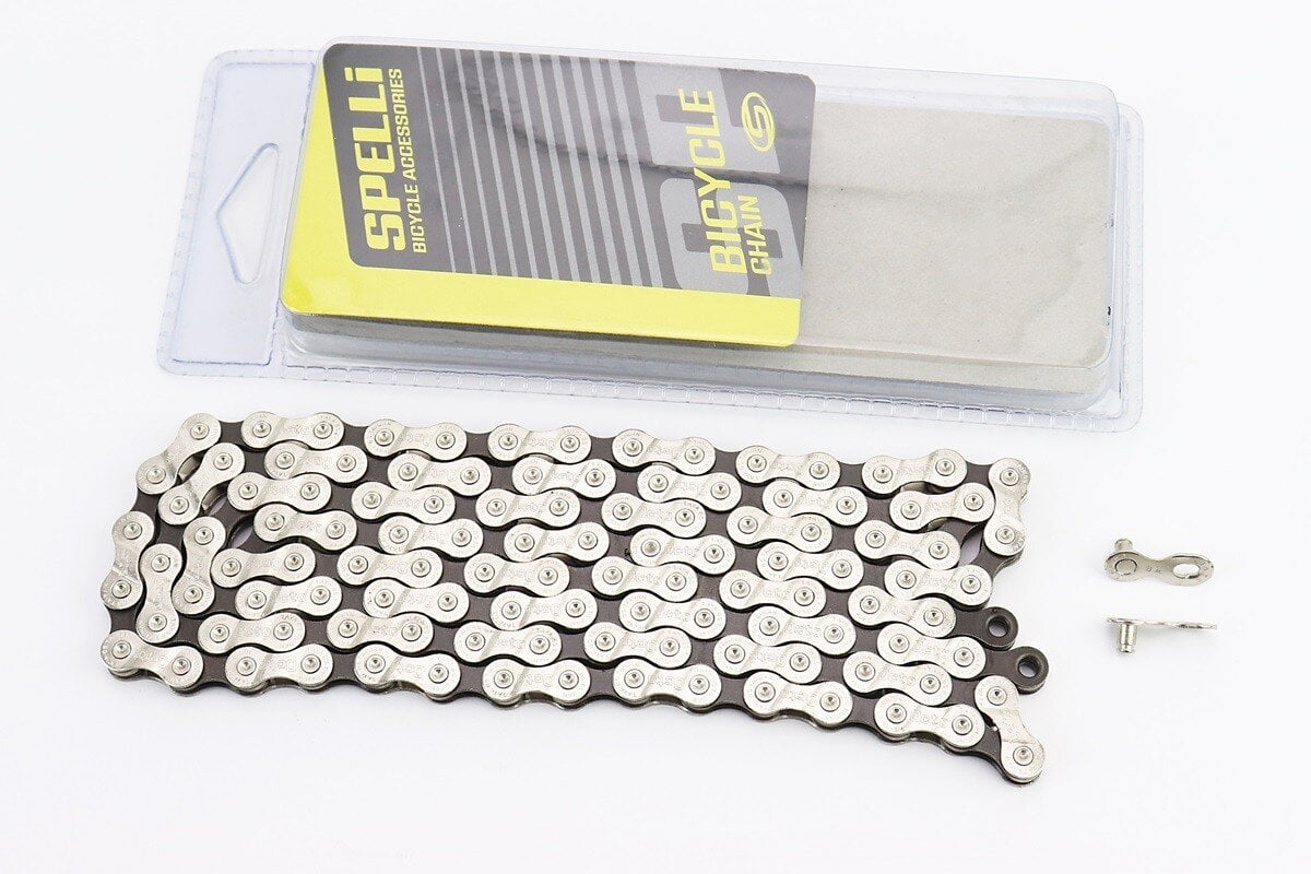 Ланцюг приводний Spelli для велосипеда 1/2x3/32x114L 8 швидкостей сріблясто Чорний (10005850)