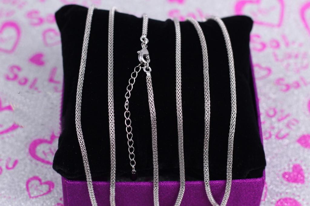 Цепь Xuping Jewelry жгут с дырочками 40 см 2 мм добавка 5 см Серебристый (1405422646)
