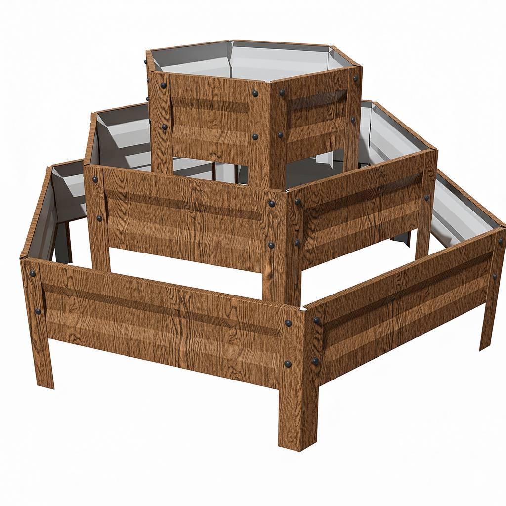 Клумба для квітів SIMBUD Карпатьська гірка багатоярусна 0,45 мм 60x140 cм 60x140 cм Золотий дуб
