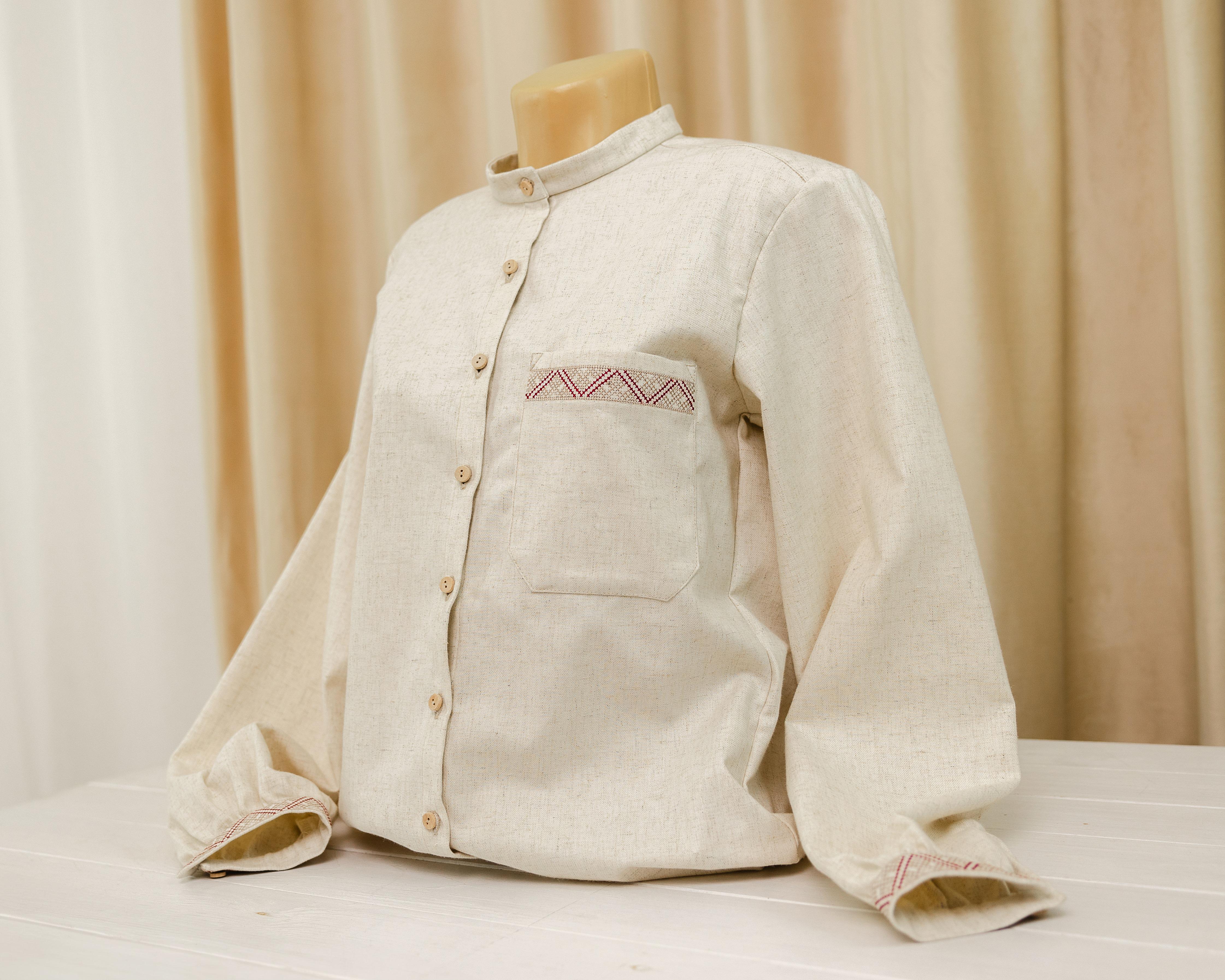 Рубашка вышитая женская Яворина M/L Бежево-красный (0002206-M/L) Рубашка вышитая женская Яворина M/L Бежево-красный (0002206-M/L)