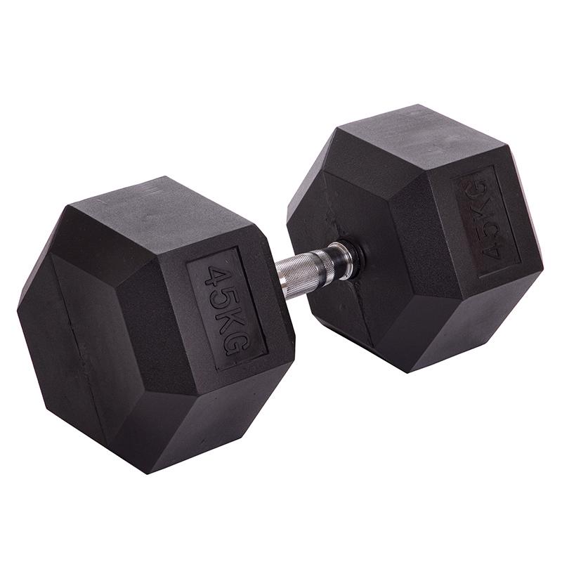 Гантель цільна TA-2679 шестигранна 45 кг Чорний (56363153) - фото 1