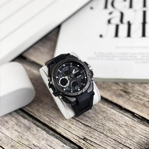 Наручные часы мужские Sanda военные противоударные водонепроницаемые с подсветкой Черный (6008) - фото 4 Наручные часы мужские Sanda военные противоударные водонепроницаемые с подсветкой Черный (6008) - фото 4