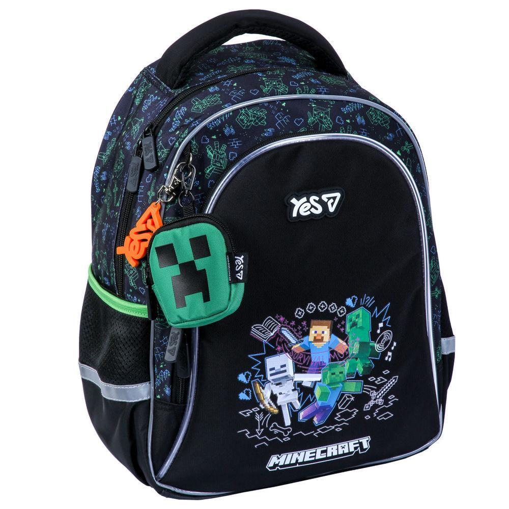 Рюкзак школьный YES Minecraft Game LED 38,5x26x14 см 14 л Черный (550304)