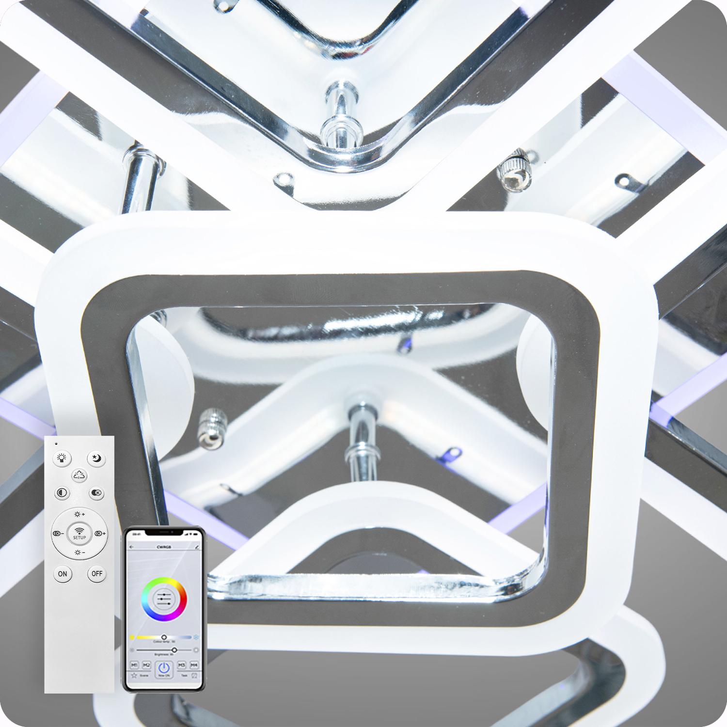 Люстра світлодіодна 517 Light 3color з пультом 90 Вт Хром (01846) - фото 3 Люстра світлодіодна 517 Light 3color з пультом 90 Вт Хром (01846) - фото 3