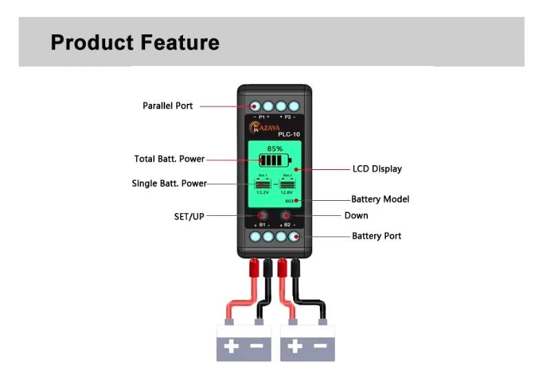 Балансировщик MAZAVA PLC-10 Battery Equalizer AG241010 Black (25043066) - фото 4 Балансировщик MAZAVA PLC-10 Battery Equalizer AG241010 Black (25043066) - фото 4