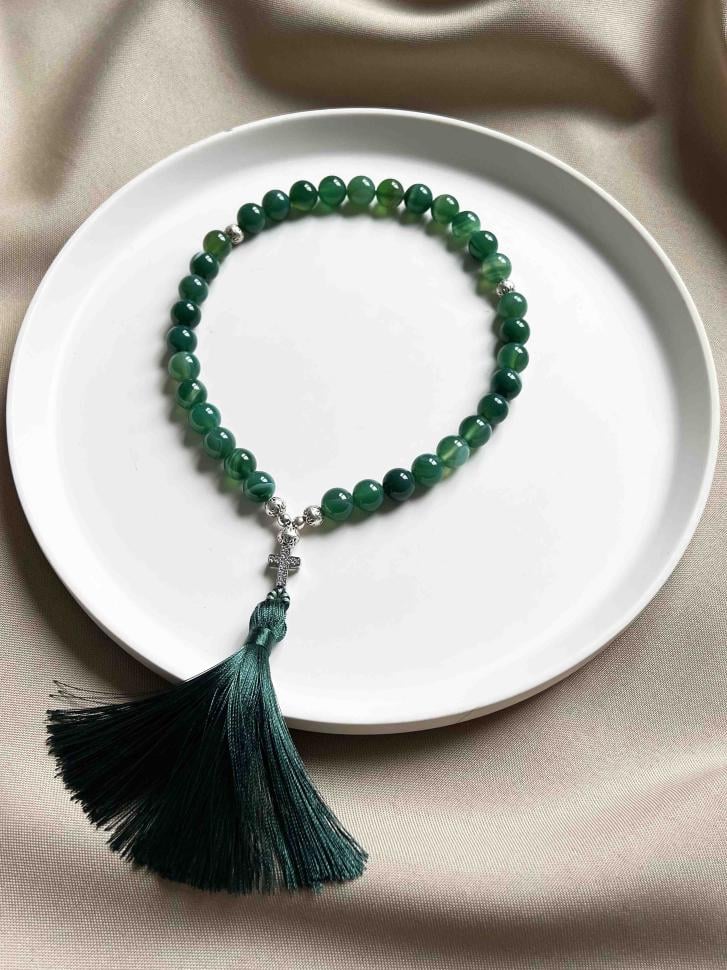 Чотки з зеленого агату (5339) Чотки з зеленого агату (5339)