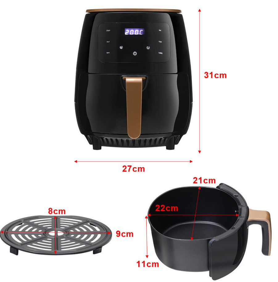 Мультипечь сенсорная Cheffinger CF-AFRY 4,5 л 1400 Вт Черный - фото 5